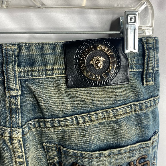 Versace unisex Jeans in Light Blue relax fit stones washed - Picture 5 of 12